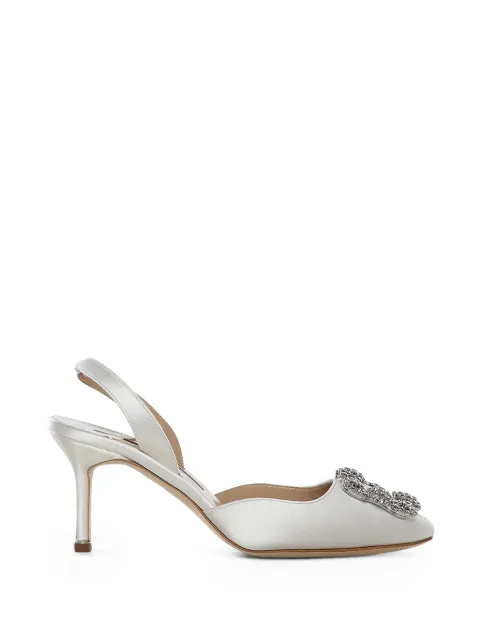 Manolo Blahnik Hangisi crystal-buckle slingback pumps
