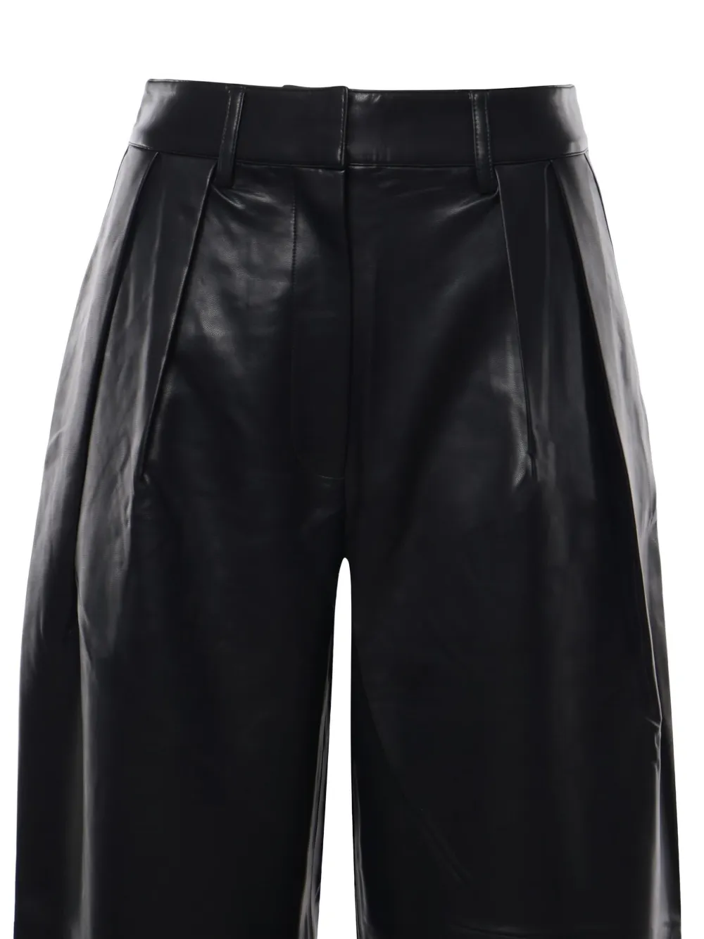 The Frankie Shop pleated wide-leg trousers Zwart