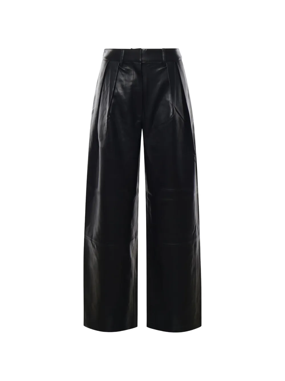 The Frankie Shop pleated wide-leg trousers Zwart