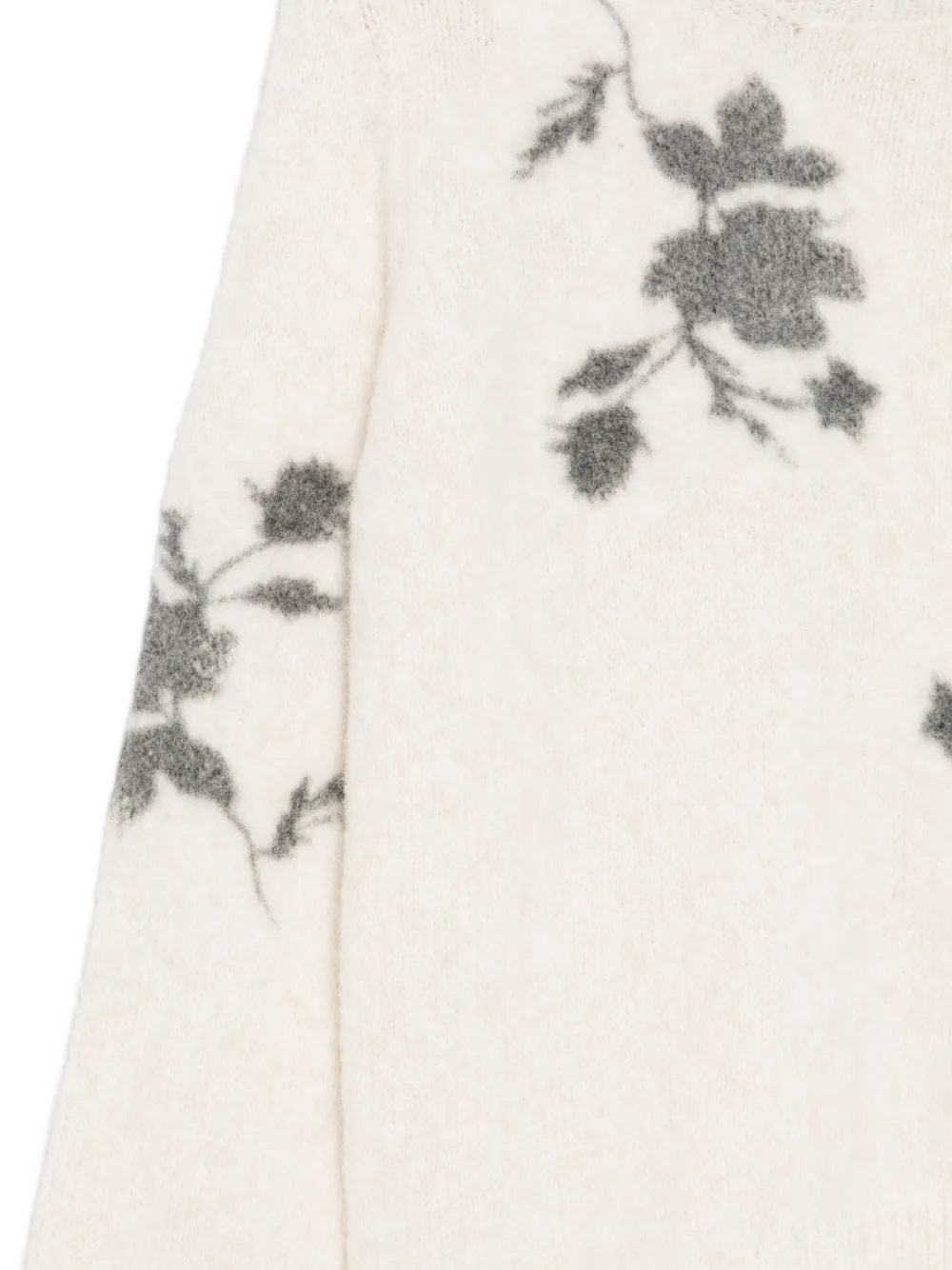Semicouture Trui met ronde hals en bloemen-jacquard Wit
