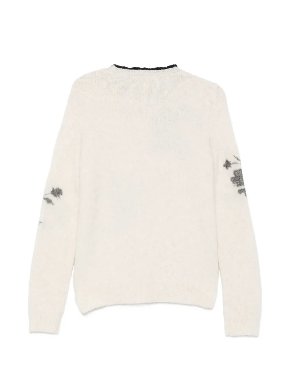 Semicouture Trui met ronde hals en bloemen-jacquard Wit