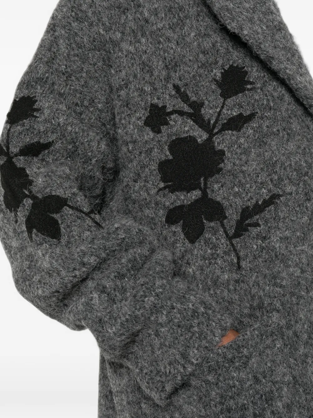 Semicouture Jas met gekerfde revers en bloemen-intarsia Grijs