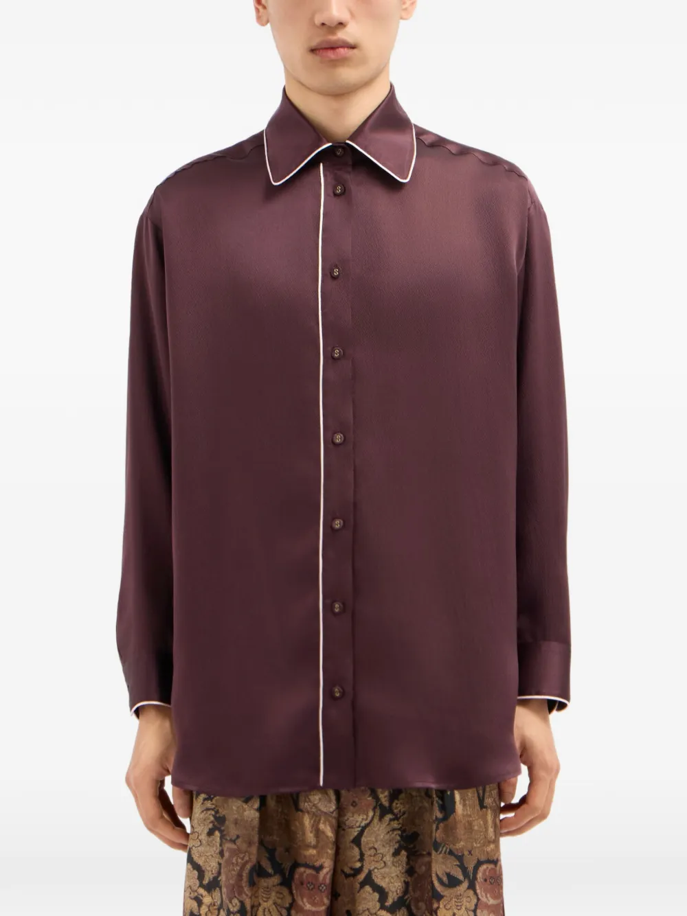 Pierre-Louis Mascia Mutka silk shirt - Viola