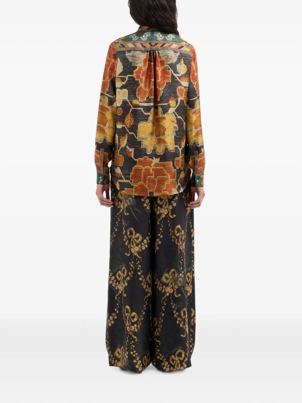 Pierre-Louis Mascia Aloe zijden blouse met bloemenprint Zwart
