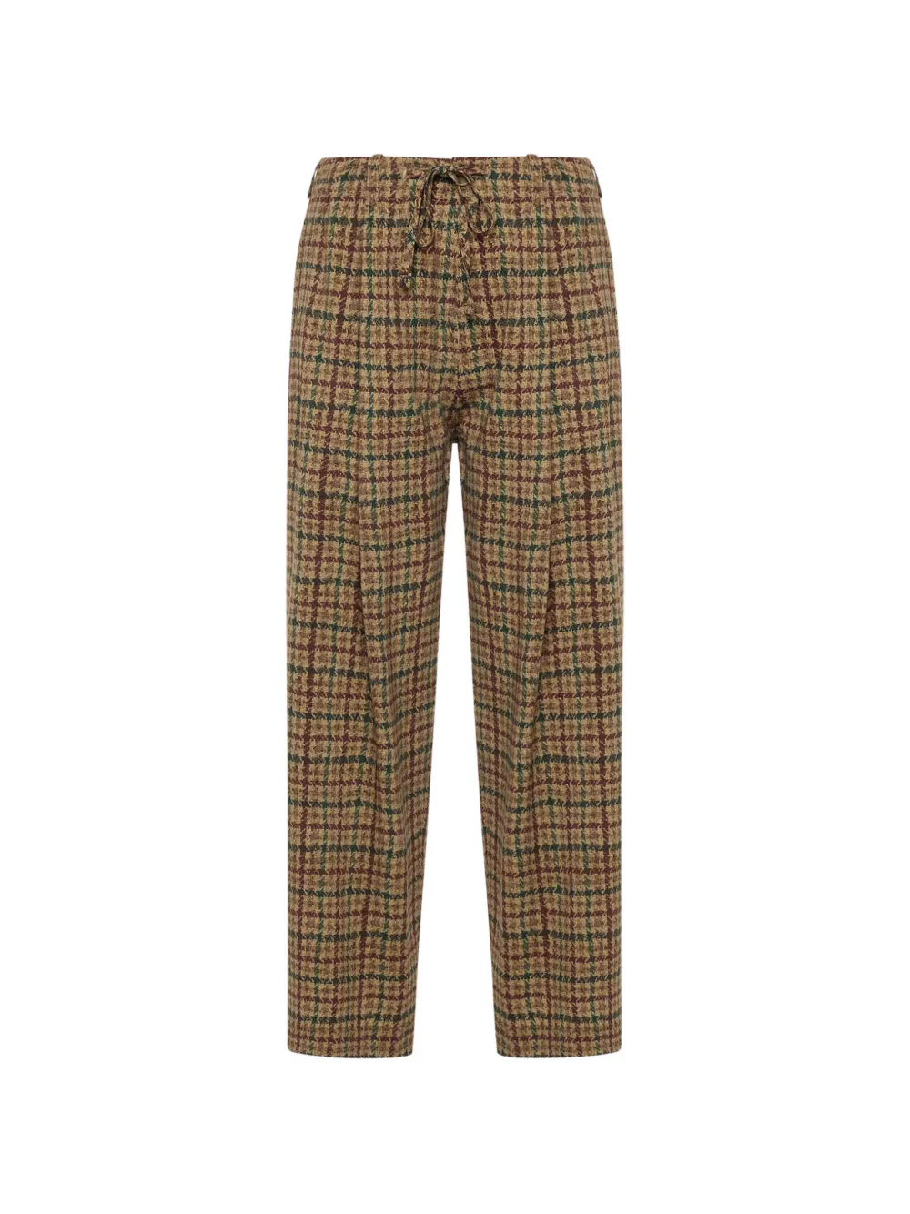 Pierre-Louis Mascia Pantaloni Dylana ampi in pied-de-poule - Marrone
