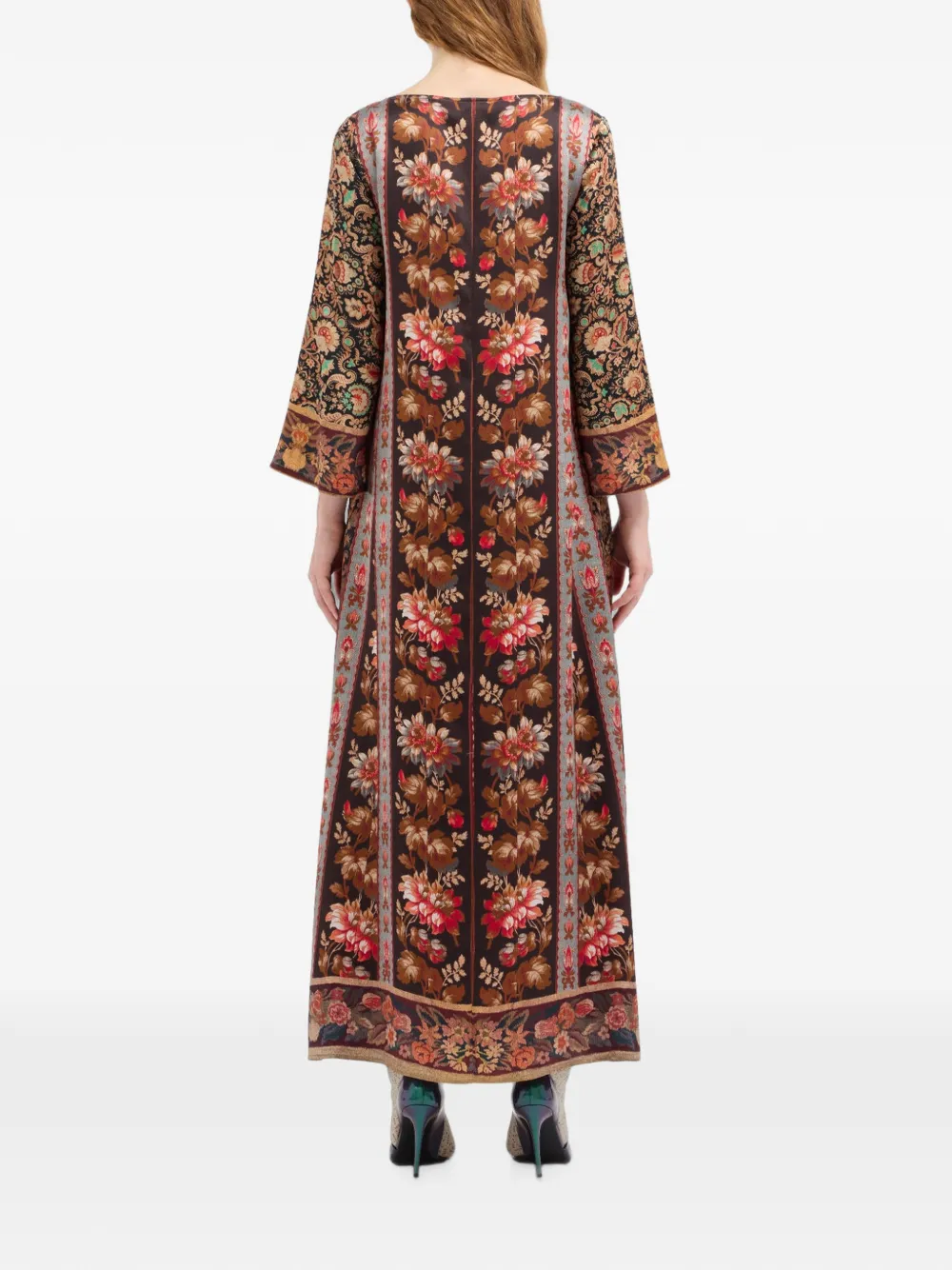 Pierre-Louis Mascia Mutka maxi-jurk met bloemenprint Bruin