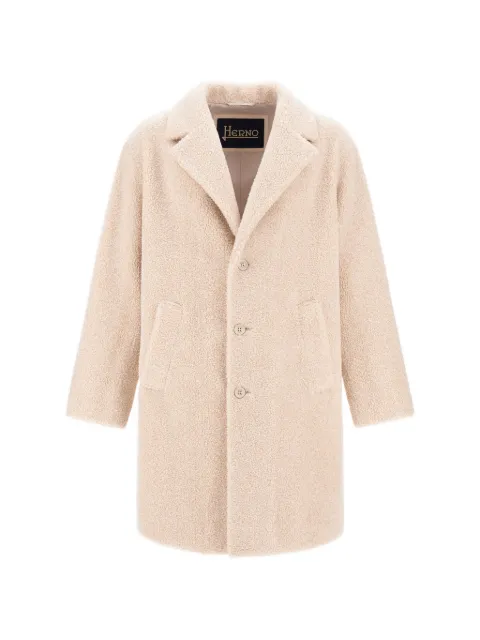 Herno teddy-effect single-breasted coat