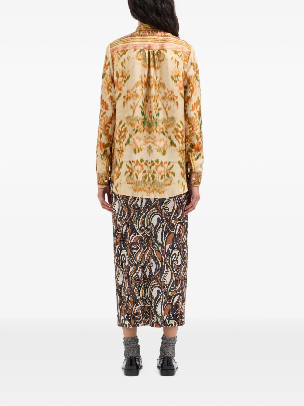 Pierre-Louis Mascia Aloe zijden blouse met lange mouwen Beige
