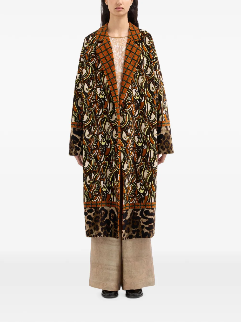 Pierre-Louis Mascia Revdox jas met dierenprint en patroon Bruin