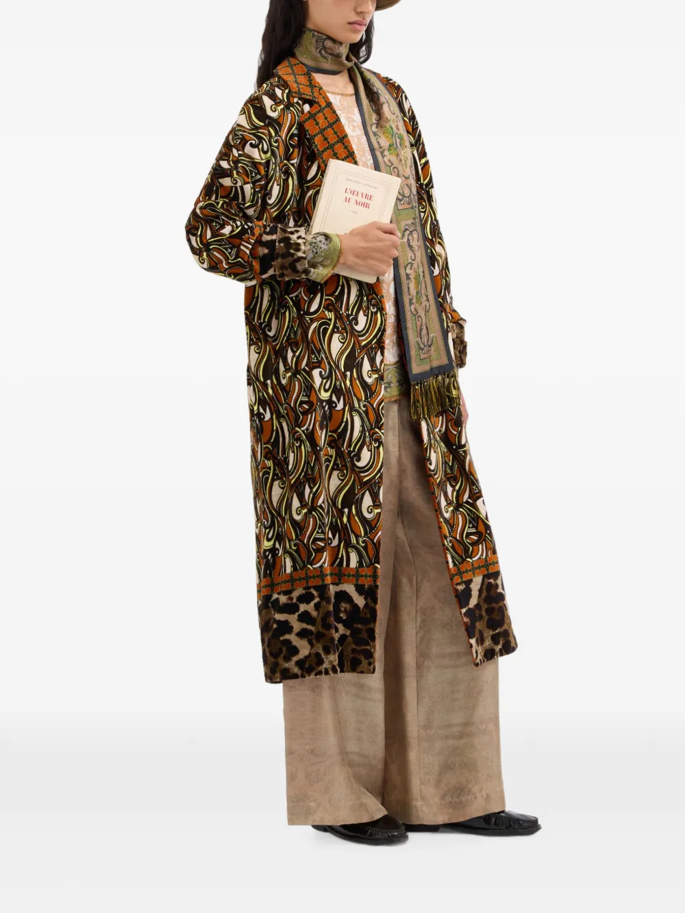 Pierre-Louis Mascia Revdox jas met dierenprint en patroon Bruin