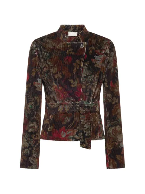 Pierre-Louis Mascia Gridox floral-print belted jacket
