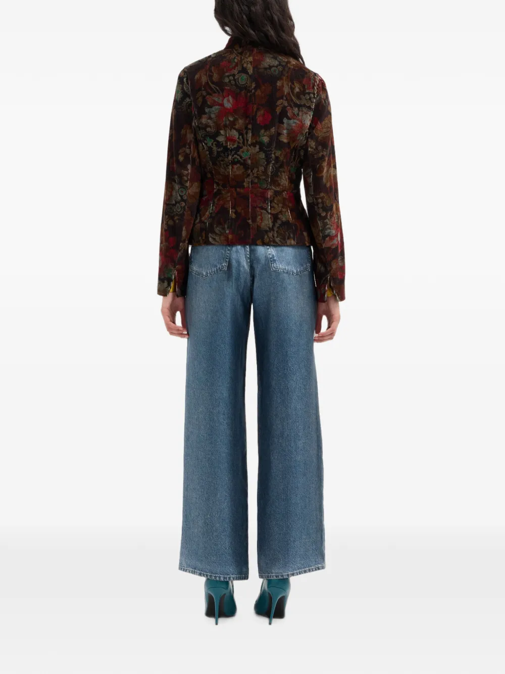Pierre-Louis Mascia Gridox jack met bloemenprint en ceintuur Bruin