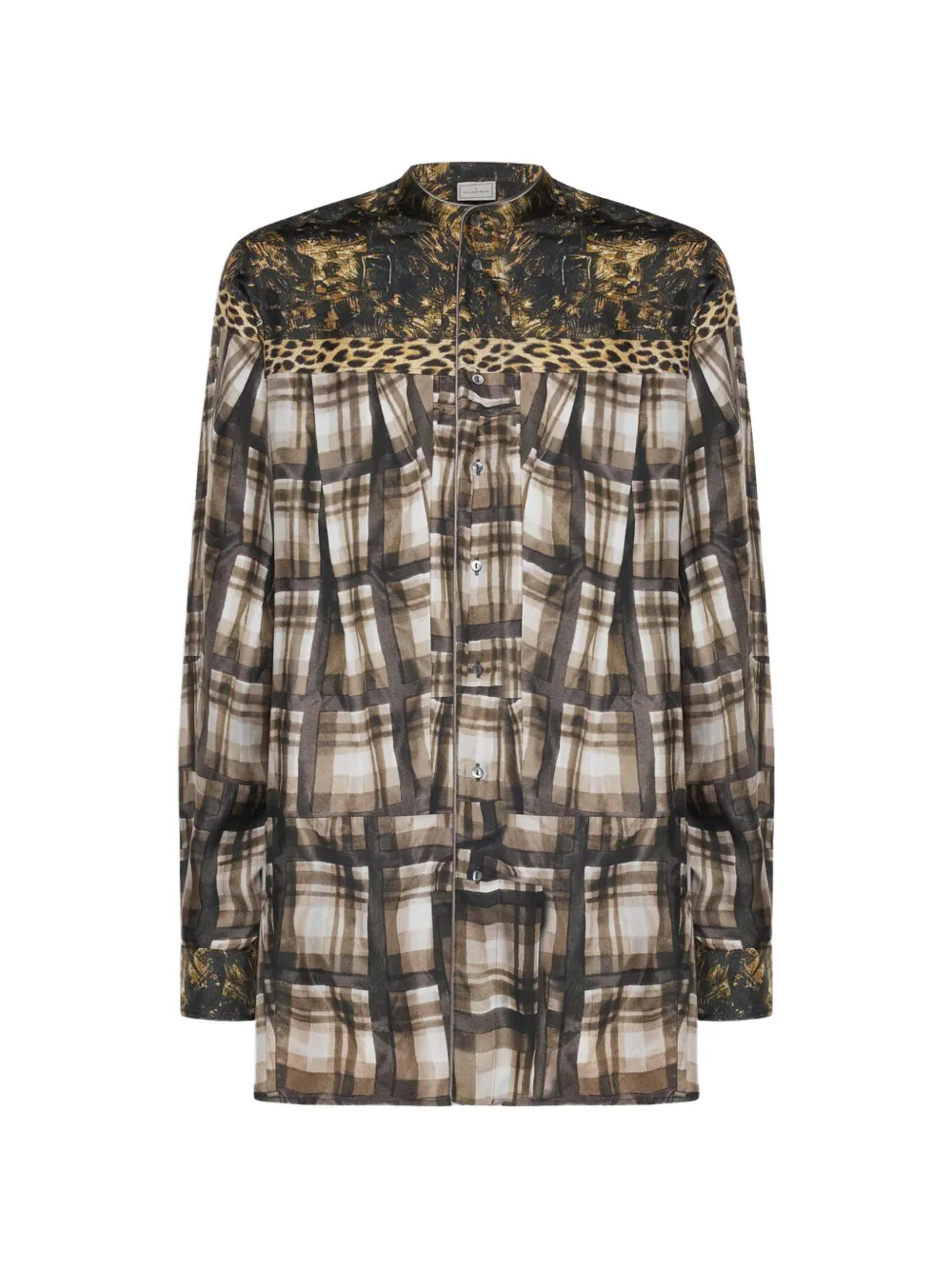 Pierre-Louis Mascia Aloe leopard-print plaid-pattern shirt