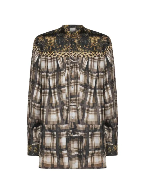 Pierre-Louis Mascia Aloe leopard-print plaid-pattern shirt