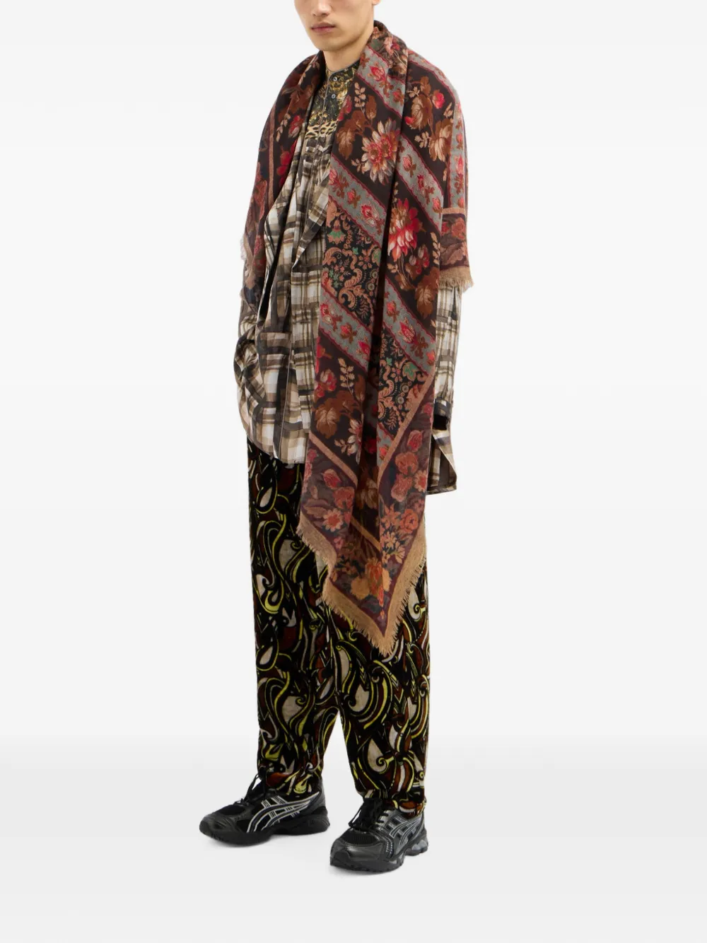 Pierre-Louis Mascia Aloe geruit overhemd met luipaardprint Beige