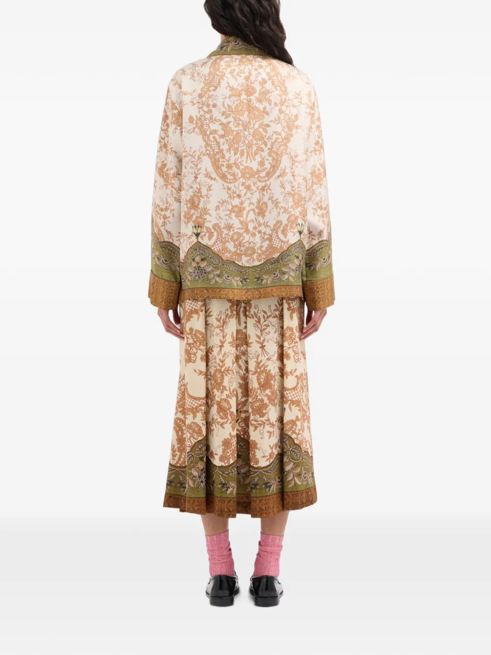 Pierre-Louis Mascia Zijden blazer met paisley-print Beige