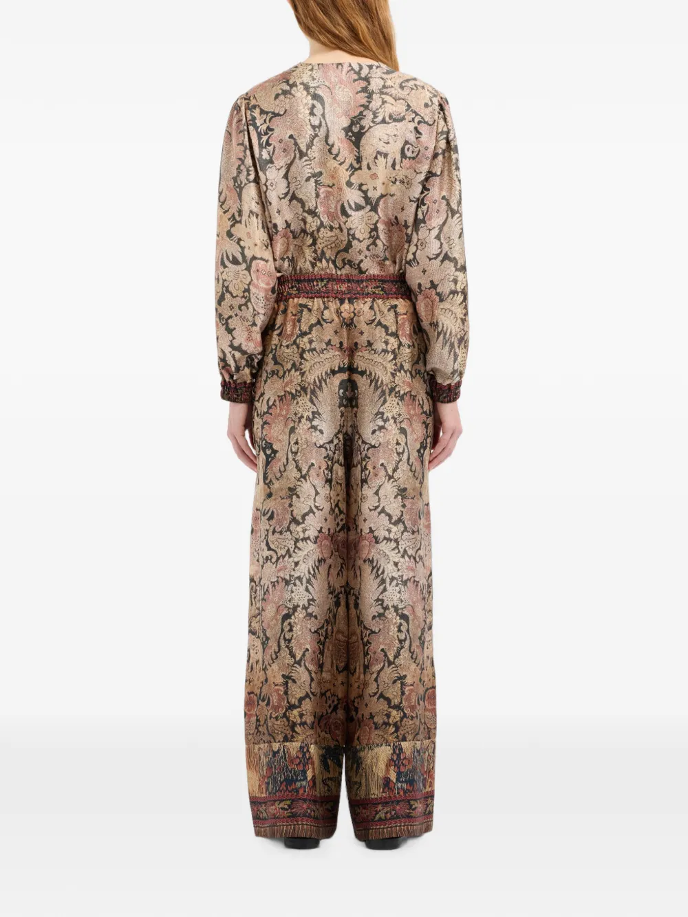 Pierre-Louis Mascia Aloe palazzo broek met tapijt-print Beige
