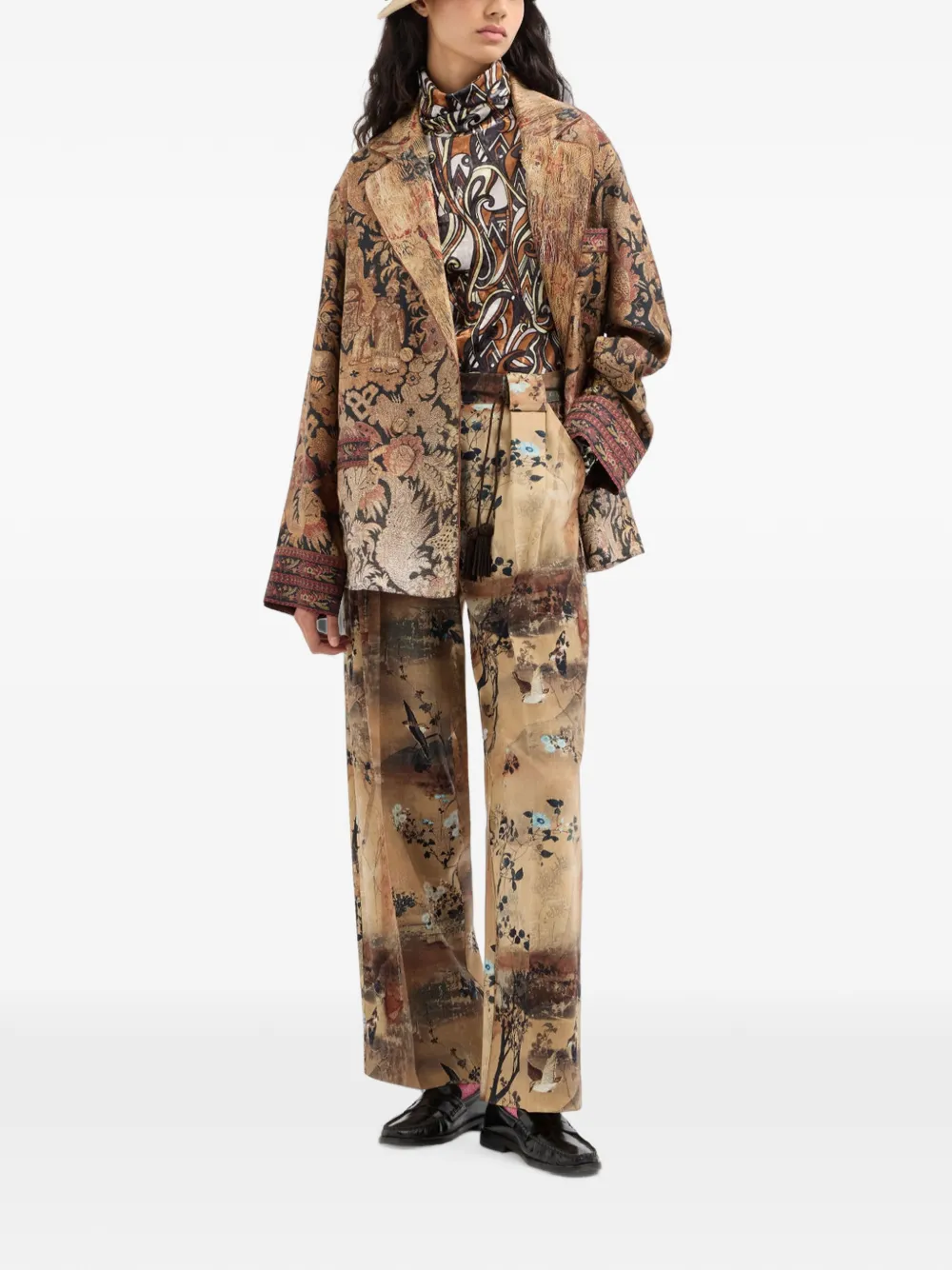 Pierre-Louis Mascia Beatex broek met bloemenprint Beige
