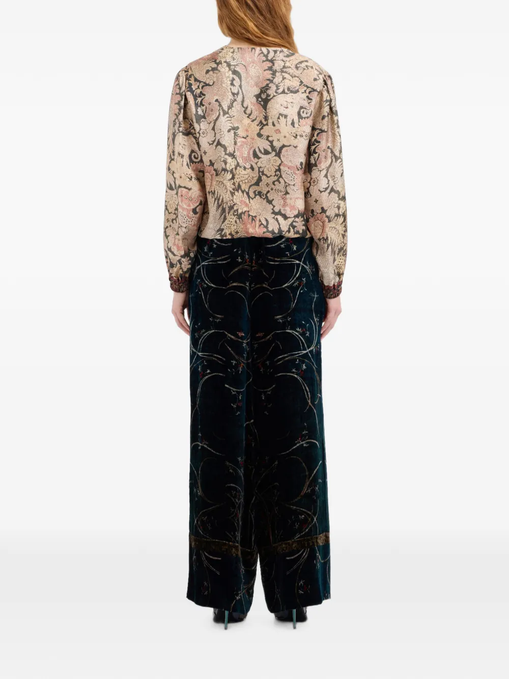 Pierre-Louis Mascia Aloe zijden blouse met bloemenprint Beige