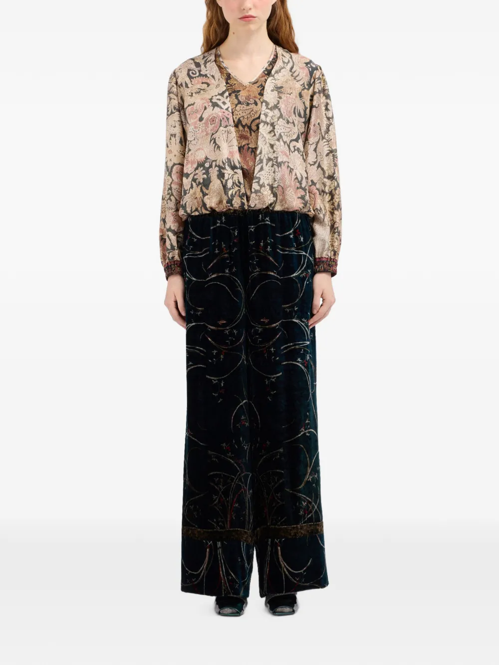 Pierre-Louis Mascia Aloe zijden blouse met bloemenprint Beige