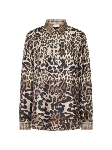 Pierre-Louis Mascia leopard-print silk shirt