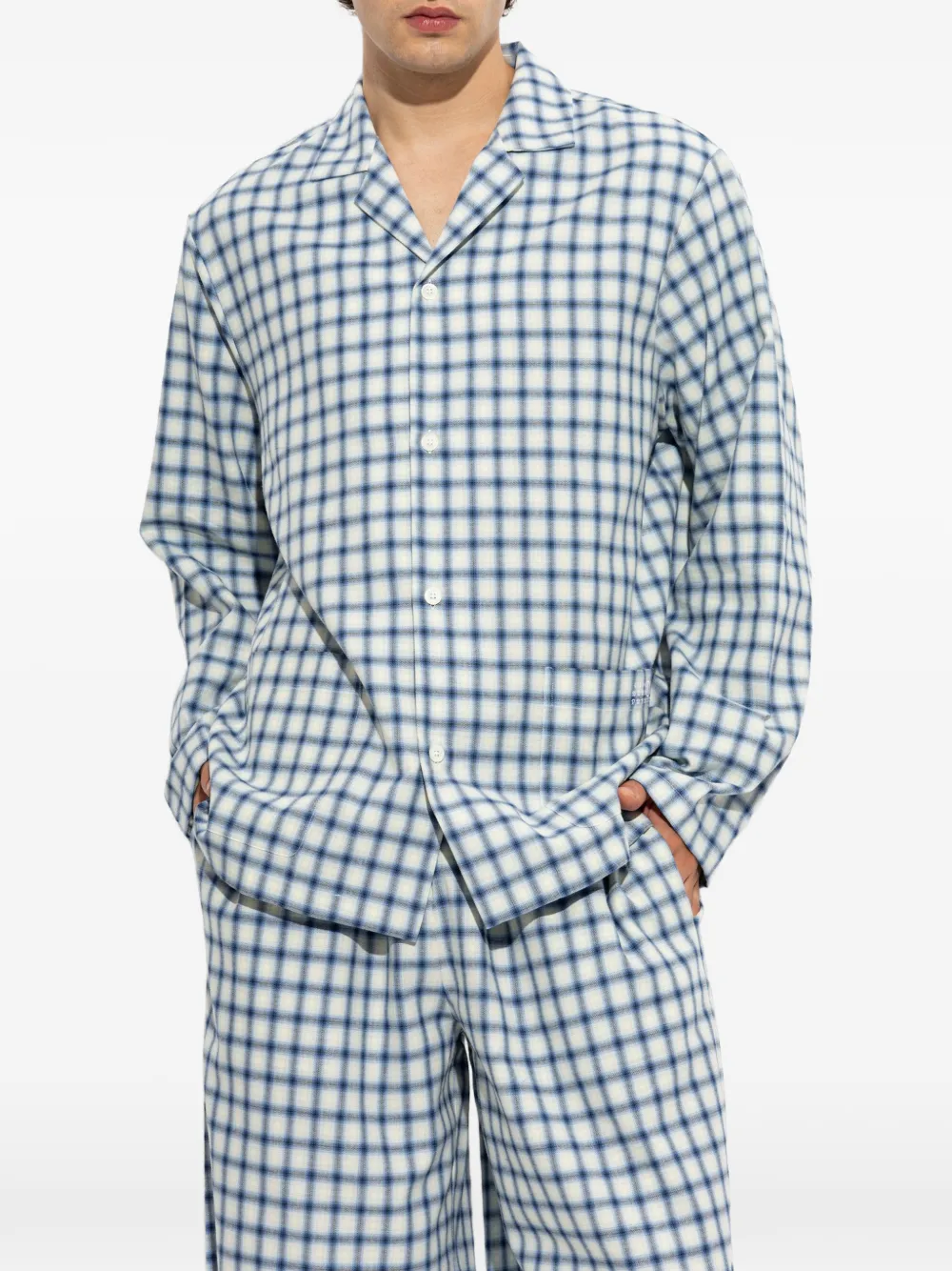 MM6 Maison Margiela Geruite pyjamatop Beige
