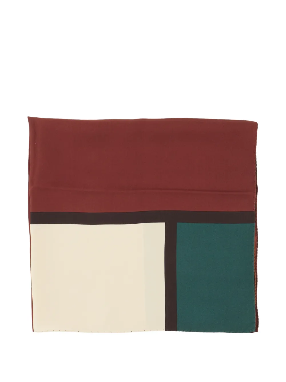Faliero Sarti Mondrian silk scarf Rood