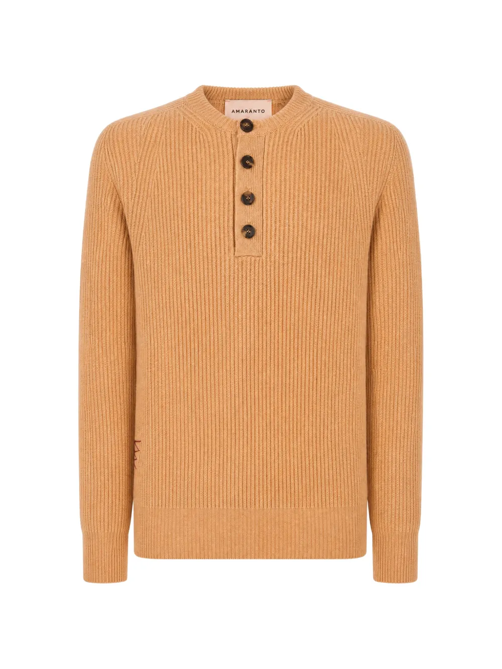 AMARANTO ribbed-knit henley sweater