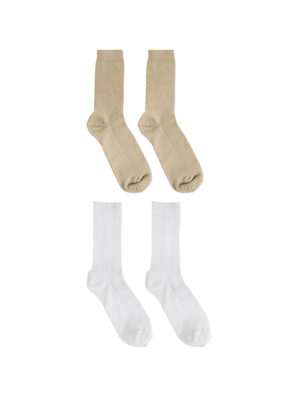 Birkenstock ribbed metallic-thread socks (set of two) - Bianco