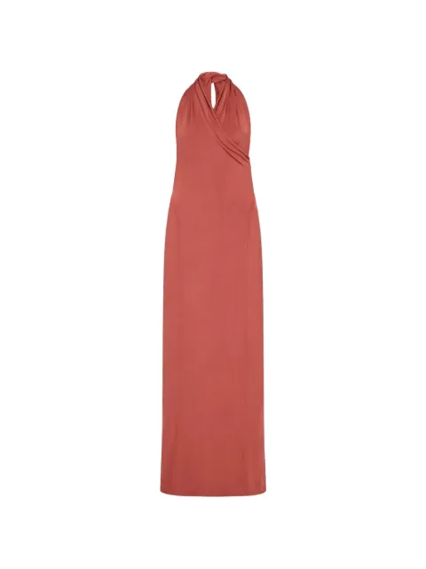 Another Tomorrow Gathered halter maxi dress