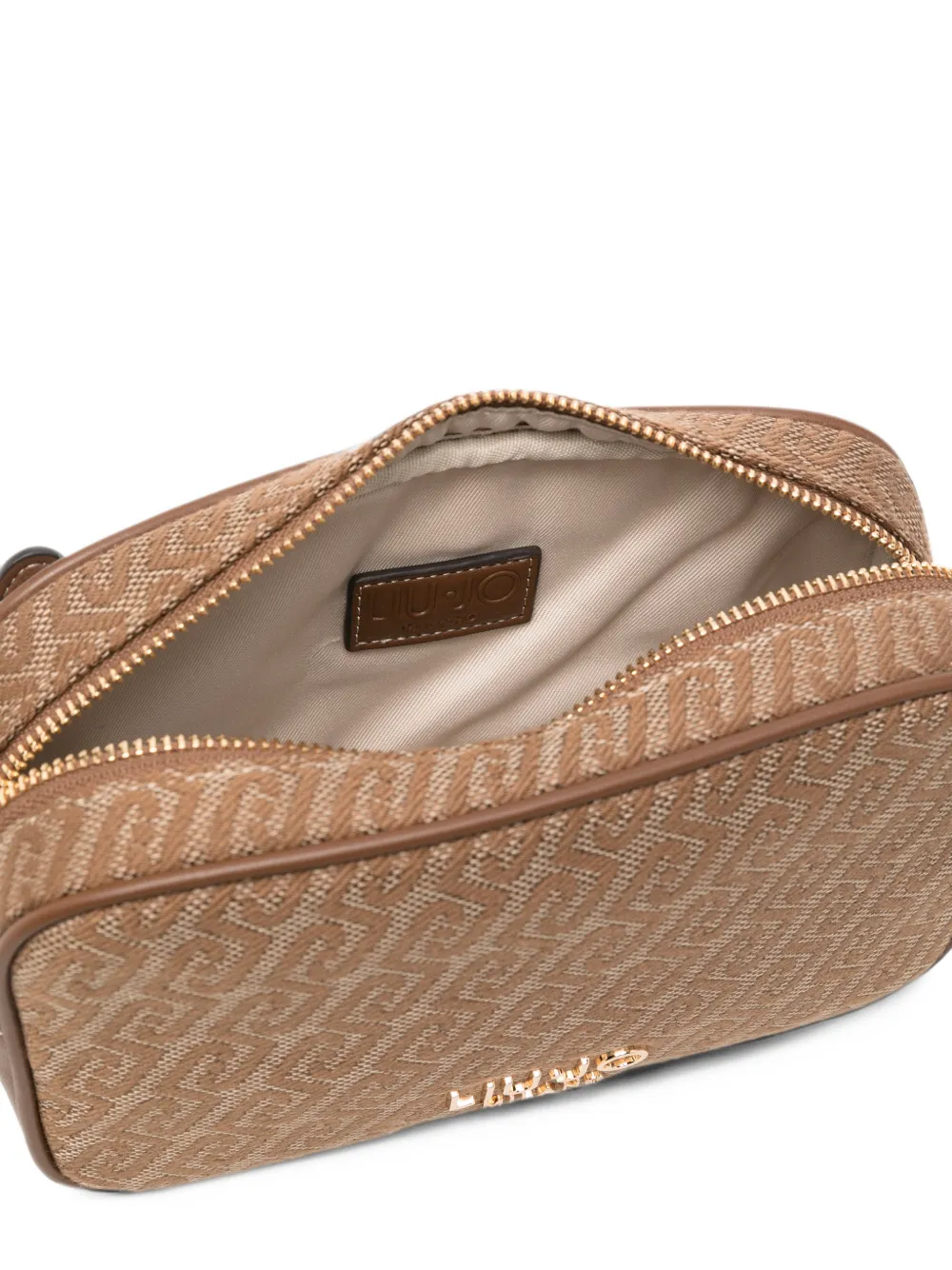 LIU JO small monogram-jacquard camera bag Bruin