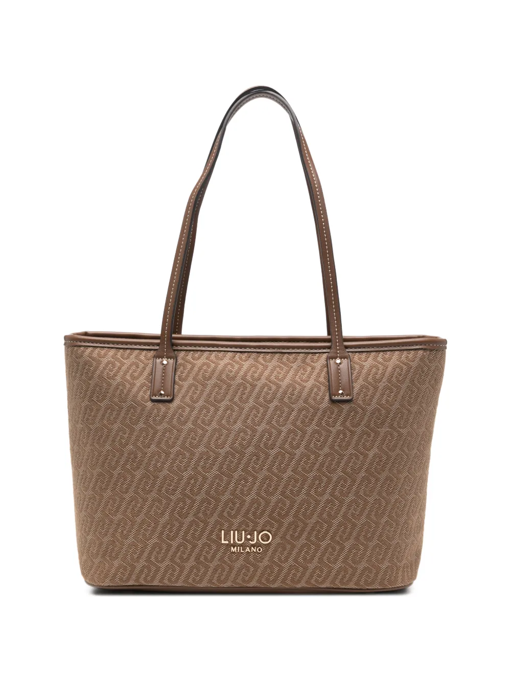 LIU JO monogram-pattern jacquard tote bag Bruin