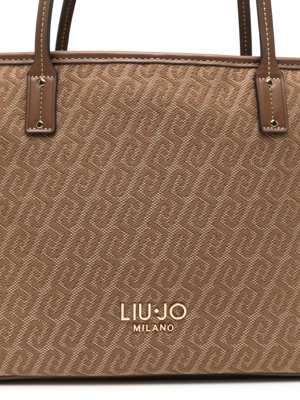 LIU JO monogram-pattern jacquard tote bag Bruin