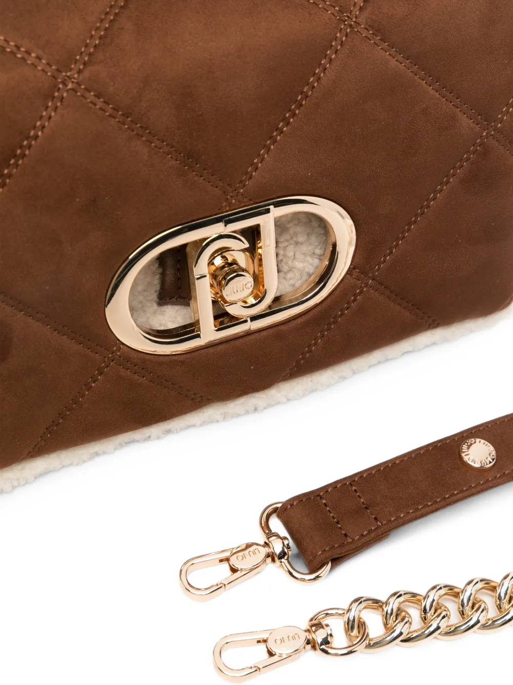 LIU JO LaPuffy quilted faux-shearling crossbody bag Bruin