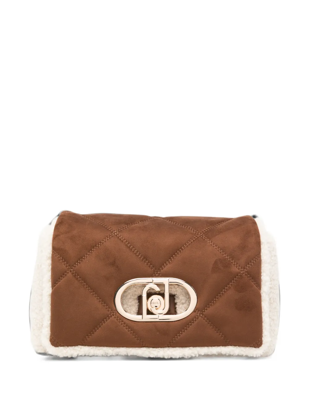 LIU JO LaPuffy quilted faux-shearling crossbody bag - Marrone