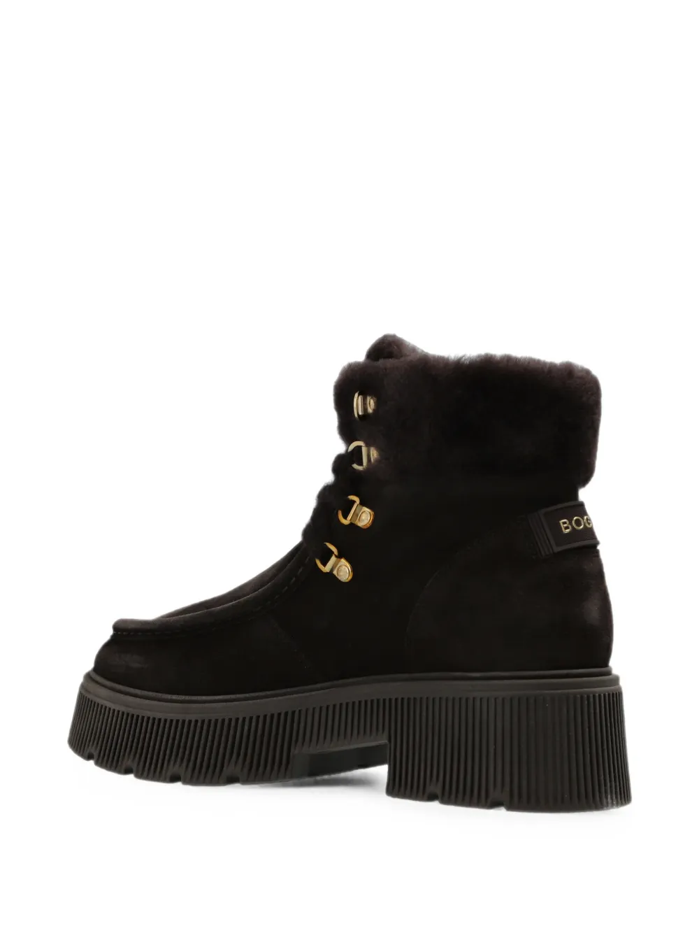 BOGNER Turin Shearling-trim Leather Boots in Brown, view 4