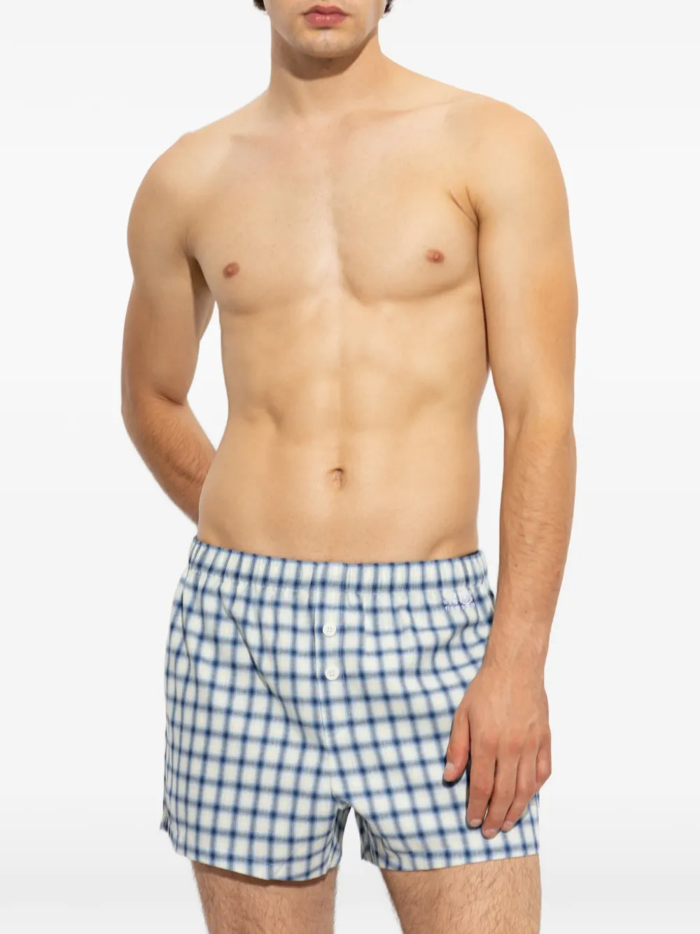 MM6 Maison Margiela Geruite boxershorts Beige