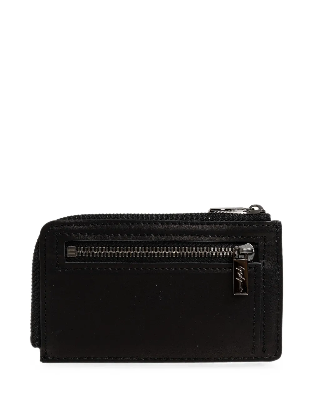 Discord Yohji Yamamoto logo-detail leather card holder - Nero