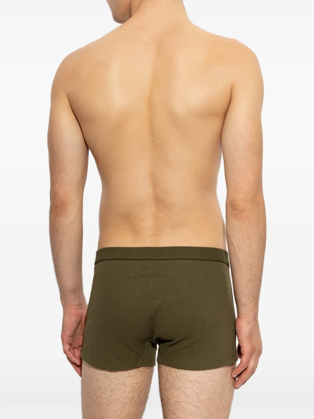 MM6 Maison Margiela Wafelgebreide boxershorts met logo-patch Groen