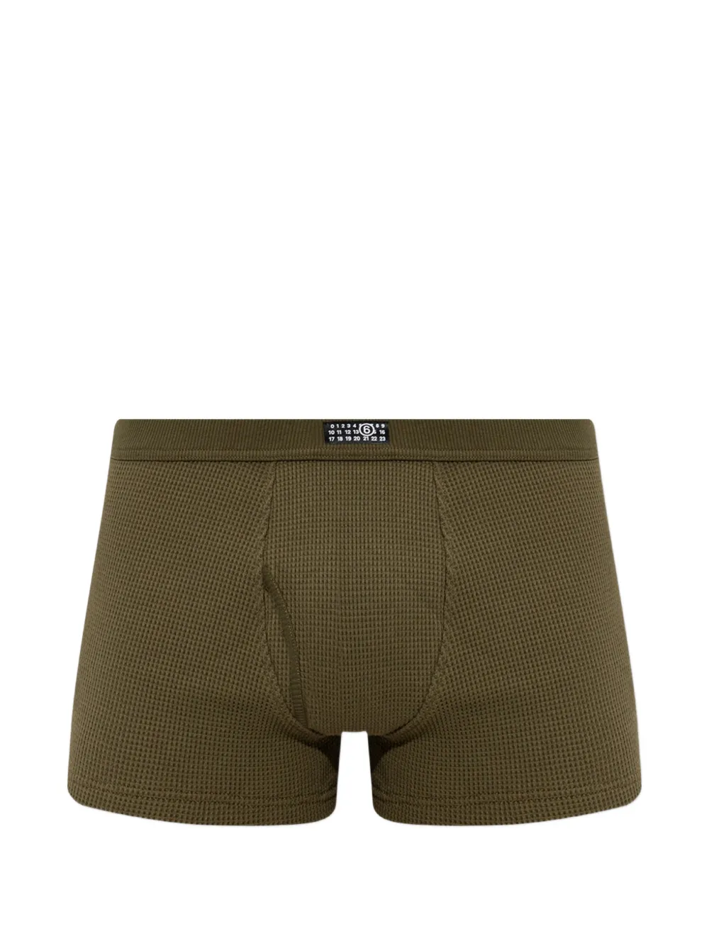 MM6 Maison Margiela waffle-knit logo-patch boxers - Verde