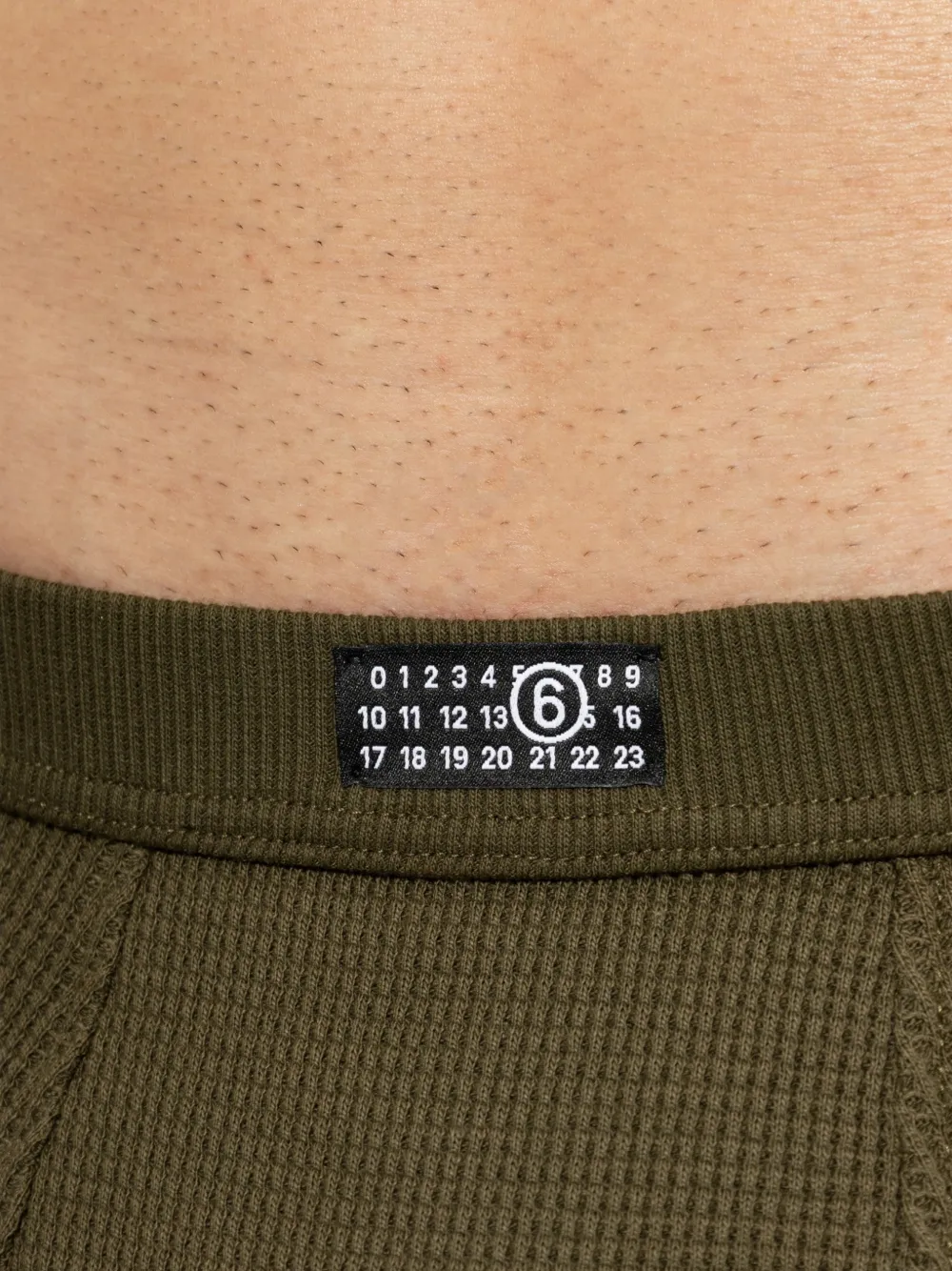 MM6 Maison Margiela Wafelgebreide boxershorts met logo-patch Groen
