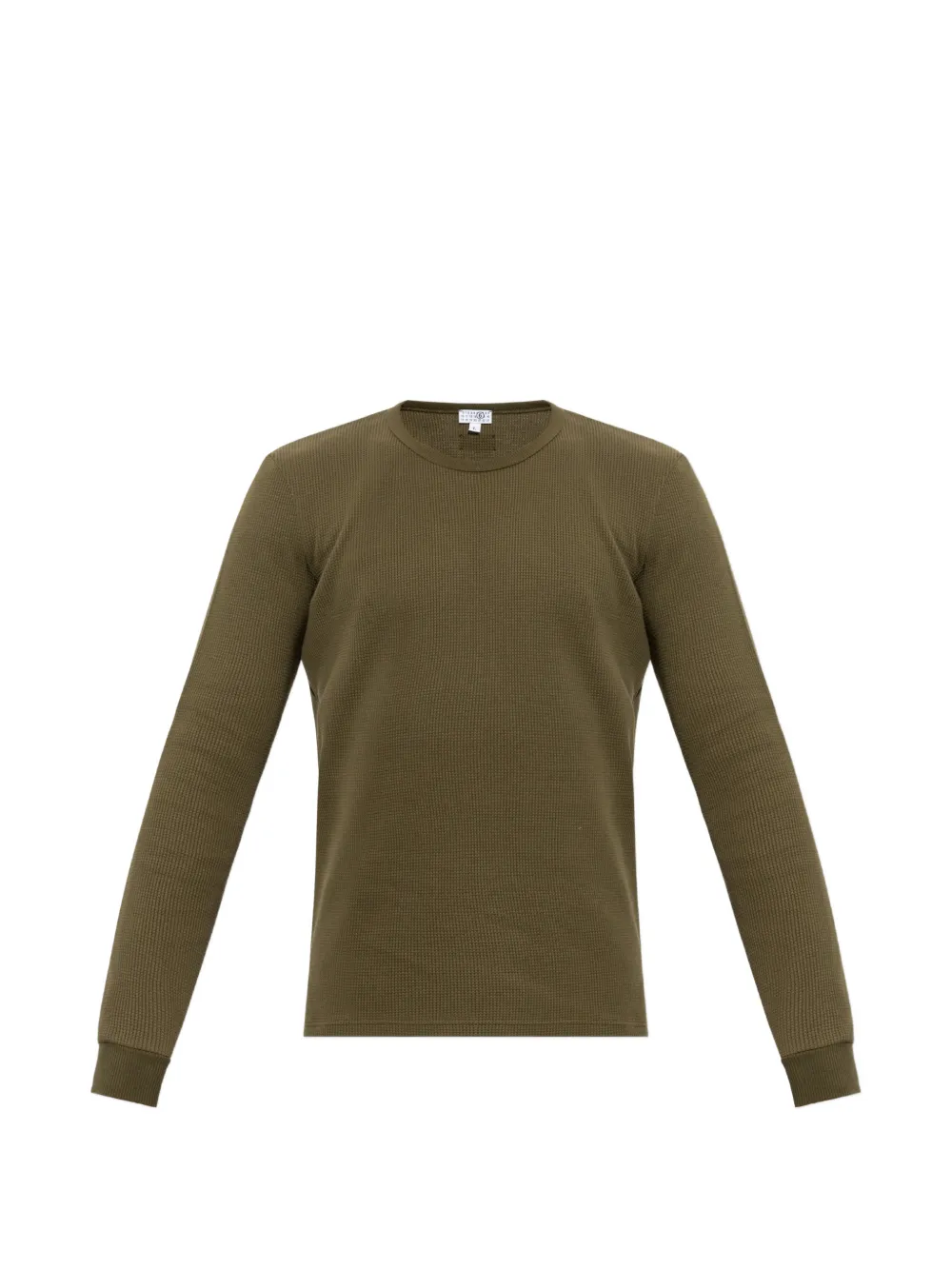 MM6 Maison Margiela waffle-knit long-sleeved top - Verde