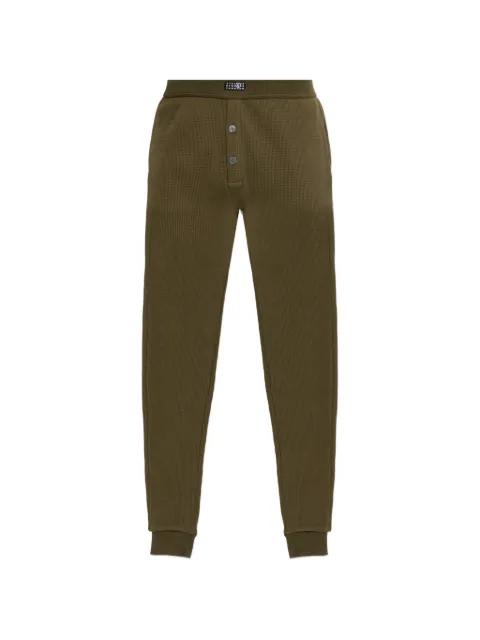 MM6 Maison Margiela waffle-knit logo-patch trousers