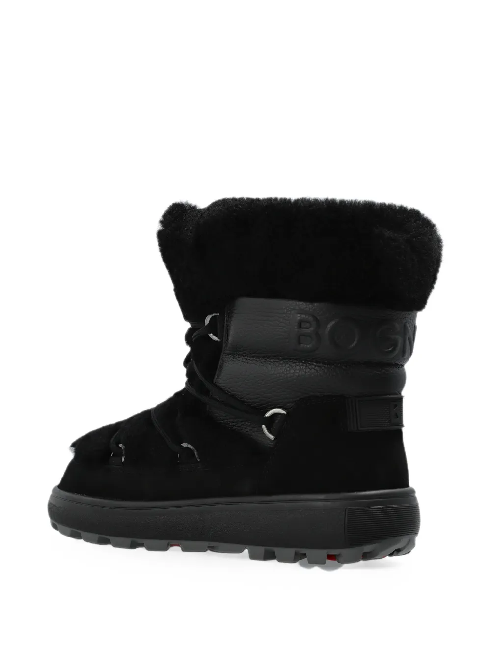 BOGNER Chamonix shearling-trim leather snow boots Zwart