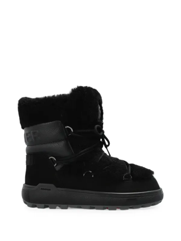 Bogner Chamonix Shearling-trim Leather Snow Boots in Black