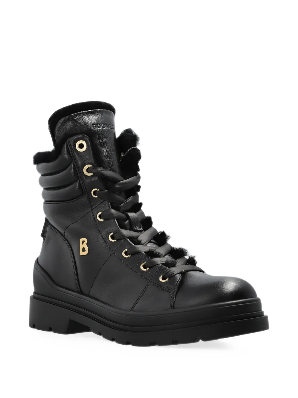 BOGNER St. Moritz leren combat boots Zwart