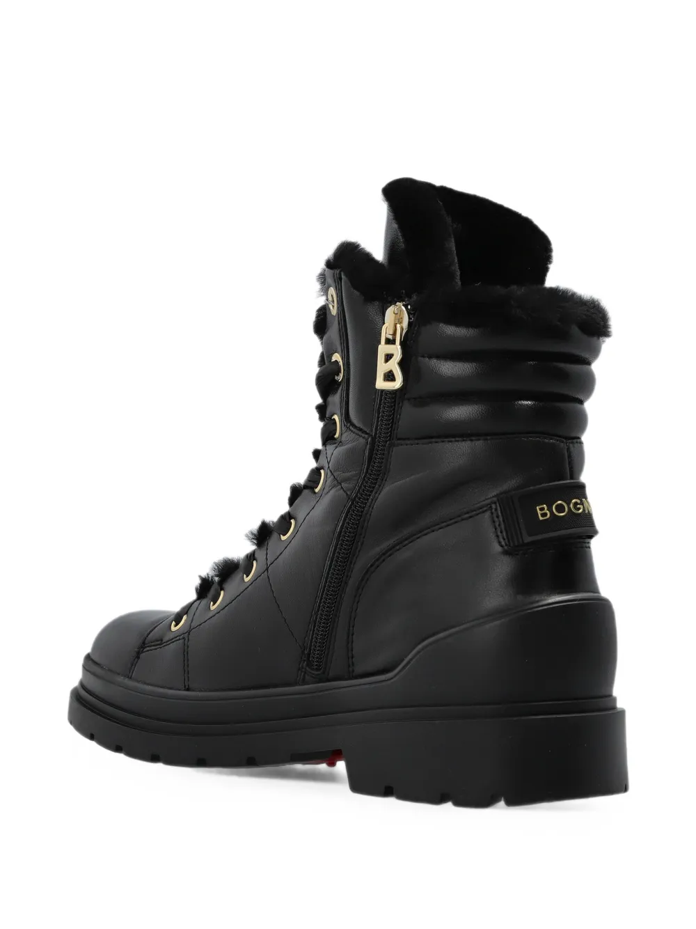 BOGNER St. Moritz leren combat boots Zwart