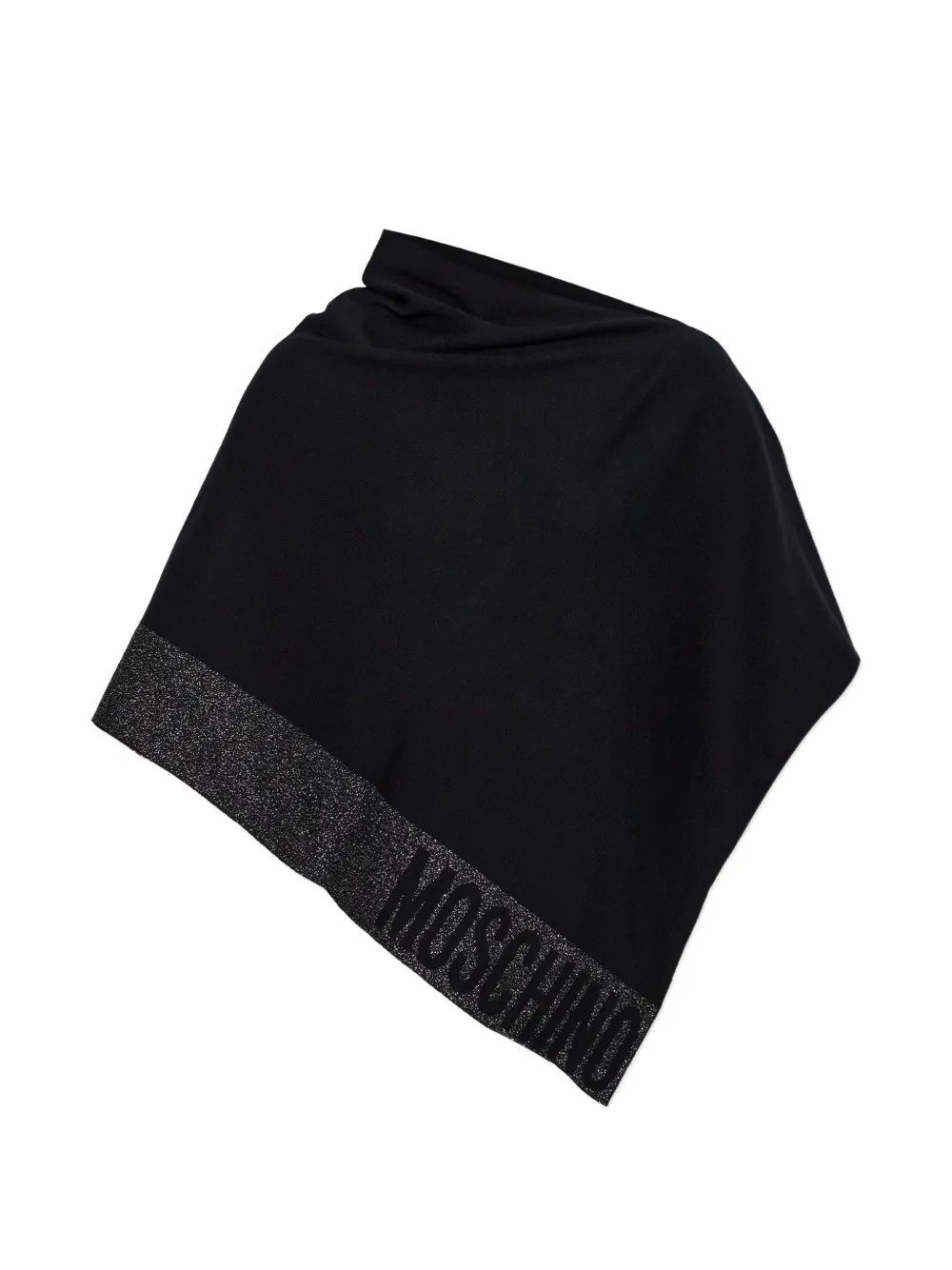 Moschino logo-detail metallic-trim poncho - Nero