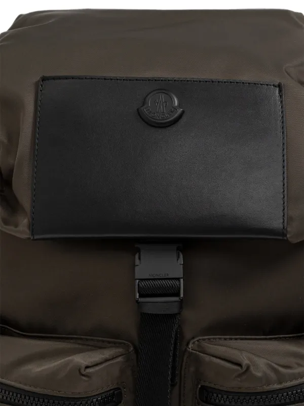Moncler Kenton Drill logo-patch Backpack | Green | FARFETCH