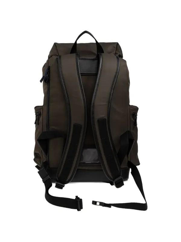 Moncler Kenton Drill logo-patch Backpack | Green | FARFETCH
